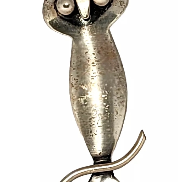 Vintage Mid Century Modern ORB Otto Robert Bade Owl sterling silver 925 - Picture 3 of 16